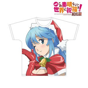 KonoSuba: God`s Blessing on this Wonderful World! Legend of Crimson Especially Illustrated Aqua Santa Ver. Full Graphic T-Shirt Unisex S (Anime Toy)