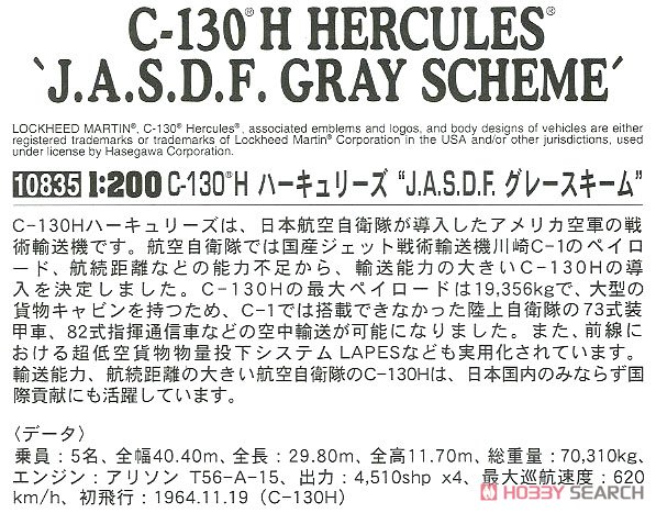 C-130H ハーキュリーズ`J.A.S.D.F .グレースキーム` (プラモデル) 解説1