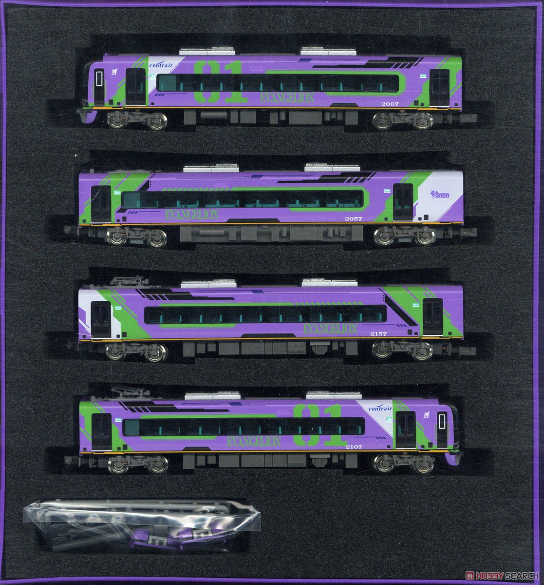 [Limited Edition] Meitetsu Series 2000 Evangelion Special Version Mu Sky Four Car Formation Set (w/Motor) (4-Car Set) (Pre-colored Completed) (Model Train) Item picture1