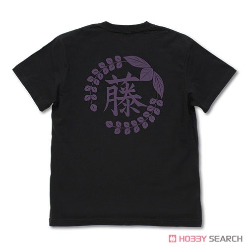 Demon Slayer: Kimetsu no Yaiba Wisteria Flower Family Crest T-Shirt Black S (Anime Toy) Item picture2