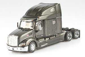 Peterbilt 579 UltraLoft Tractor 53` Refrigerated Van Legendary Black Cab Chrome Van Peterbilt Logo (Diecast Car)