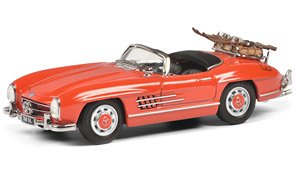 Mercedes-Benz 300SL Roadster Ski Holiday Red (Diecast Car)