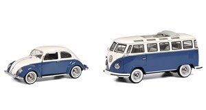 VW ビートル＆VW T1 サンバ セット (ミニカー)