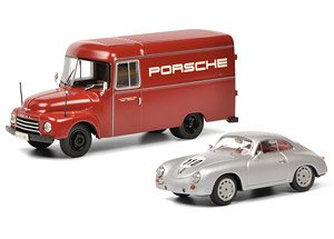 オペル ブリッツ `ポルシェレーシングサービス`＆ポルシェ 356 セット (ミニカー)