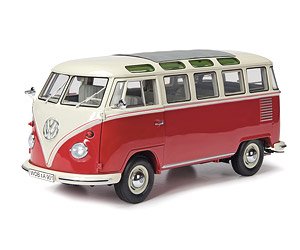 VW T1b サンバ レッド/ベージュ (ミニカー)