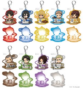 Attack on Titan Trading Acrylic Key Ring Cup in Series (Set of 9) (Anime Toy)