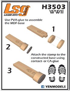 WWII Type A Bootprint Stamps (Plastic model)