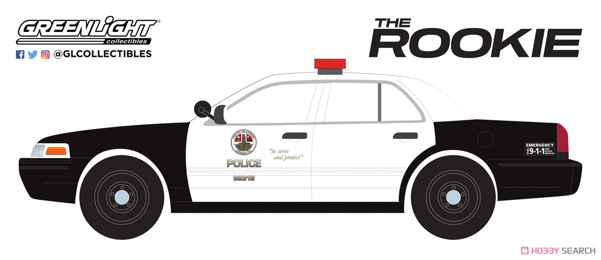 The Rookie (2018-Current TV Series) - 2008 Ford Crown Victoria Police Interceptor - Los Angeles Police Department (LAPD) (Diecast Car) Other picture1
