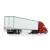 Freightliner 2018 Cascadia High-Roof Sleeper with 53` Utility Trailer with Skirts Red / White (Diecast Car) Item picture2