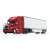 Freightliner 2018 Cascadia High-Roof Sleeper with 53` Utility Trailer with Skirts Red / White (Diecast Car) Item picture1