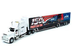 2019 John Force 150th Win Transporter in White and Black - John Force 150th Funny Car Win & Race Graphics (Diecast Car)
