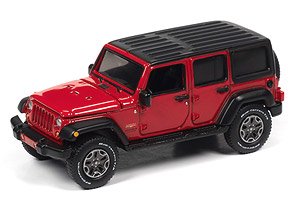 2018 Jeep Wrangler Sahara in Firecracker Red with Flat Black Roof (Diecast Car)