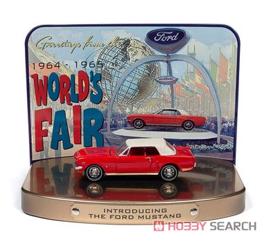 1964 Ford Mustang in Rangoon Red with 1964 World`s Fair Tin Display (Diecast Car) Item picture1