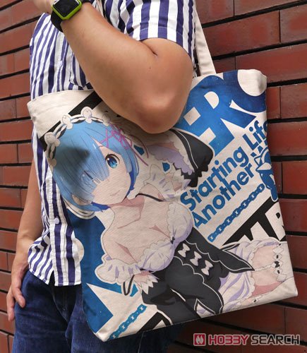 Re:Zero -Starting Life in Another World- Rem Dokidoki Full Graphic Large Tote Bag Natural (Anime Toy) Other picture1