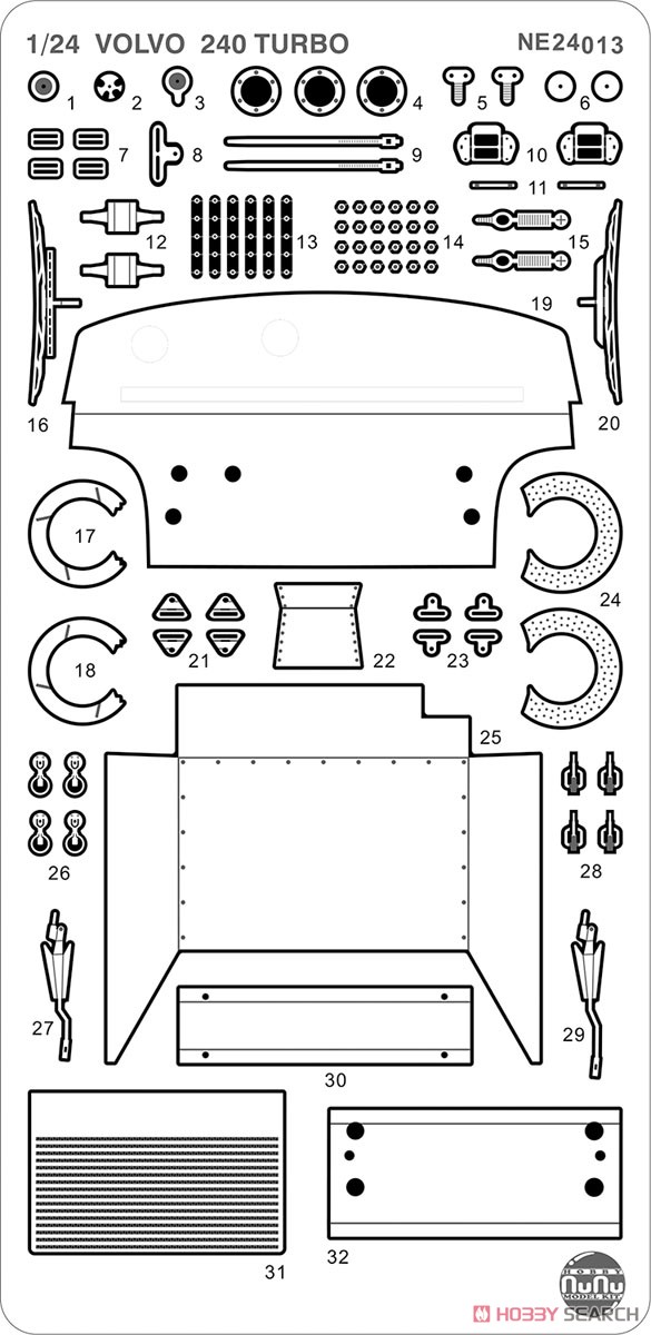 1/24 ボルボ 240ターボ 1986 ETCC ホッケンハイム ウィナー用 ディテールアップパーツ (アクセサリー) その他の画像1