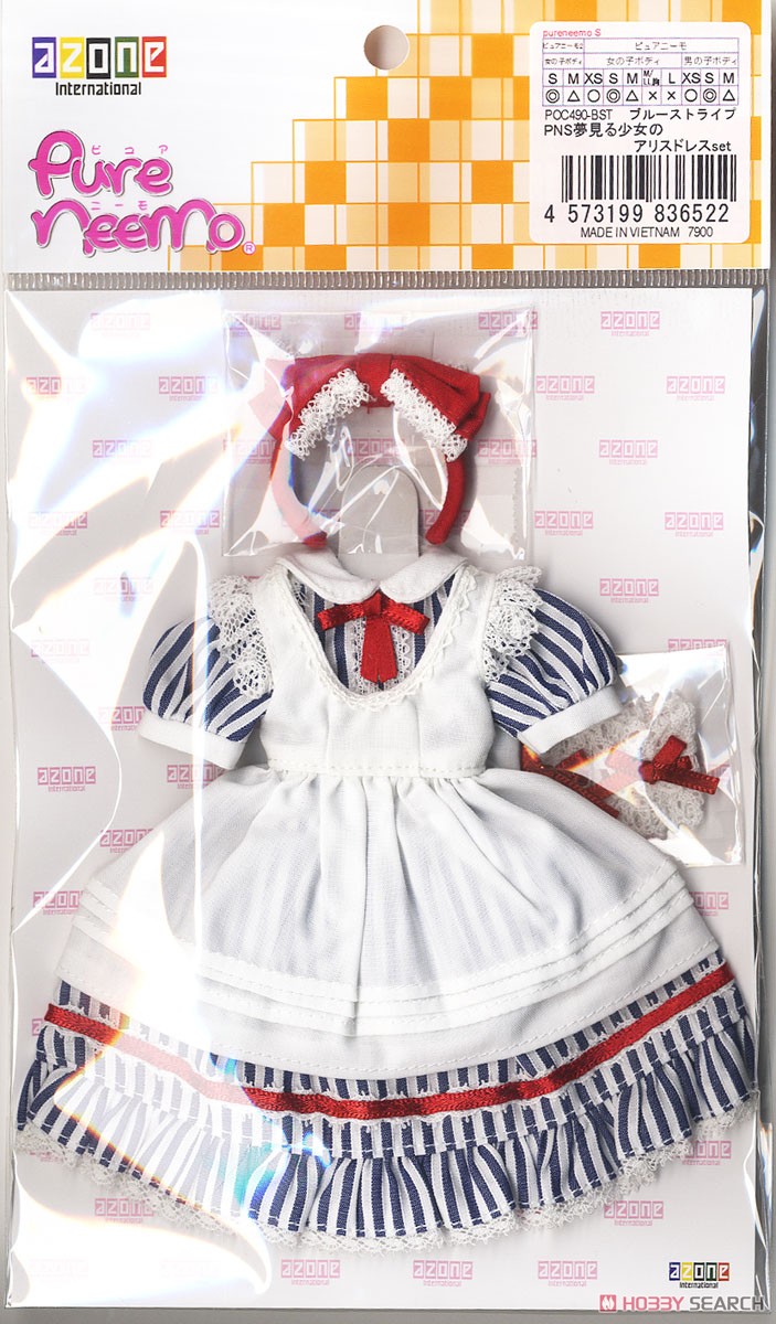 PNS Dreaming Girl`s Alice Dress Set (Blue Stripe) (Fashion Doll) Package1