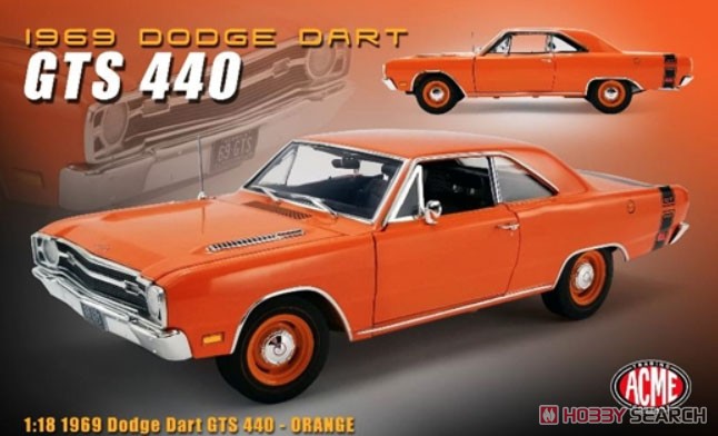 1969 Dodge Dart GTS 440 Hardtop - Orange (Diecast Car) Other picture1