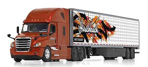 Freightliner 2018 Cascadia High-Roof Sleeper with 53` Utility Trailer with Skirts Hirschbach Motor Line (Diecast Car)