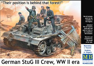 German StuG III Crew. WWII Era. Their Position is Behind That Forest! (Plastic model)