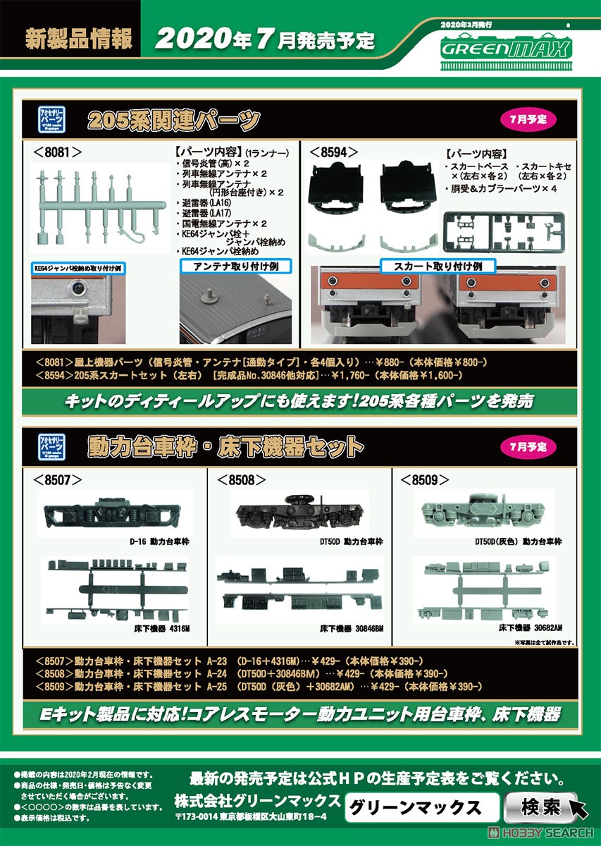 【 8508 】 動力台車枠・床下機器セット A-24 (DT50D＋30846BM) (黒) (1両分入) (鉄道模型) その他の画像1