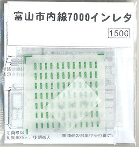 富山市内線 7000形 インレタ (富山地方鉄道 デ7000 インレタ) (鉄道模型)