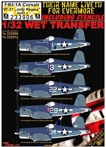 F4U-1A VF-17 `Jolly Rogers` - Part 2 w/Data Stencil (Decal)