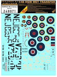 Hawker Tempest Mk.V Series 2 - Markings (for Eduard) (Decal)