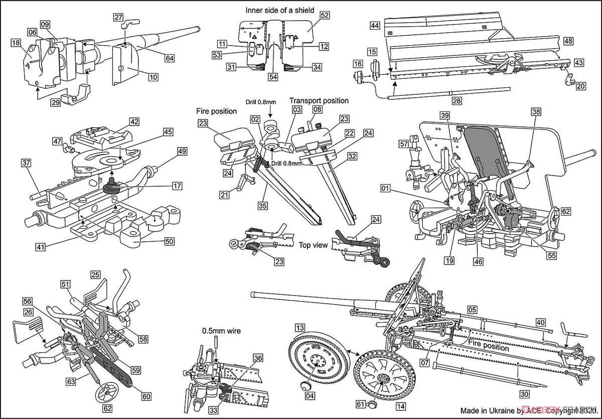 F-22 ソ連 76.2mm 野砲/対戦車砲 (プラモデル) 設計図2