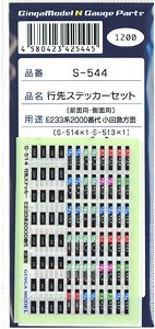 Rollsign Sticker Set for Series E233-2000 Odakyu Area [S-514 + S-513] (Model Train)