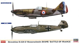 Dewoitine D.520 & Messerschmitt Bf109E `Battle of France` (Plastic model)