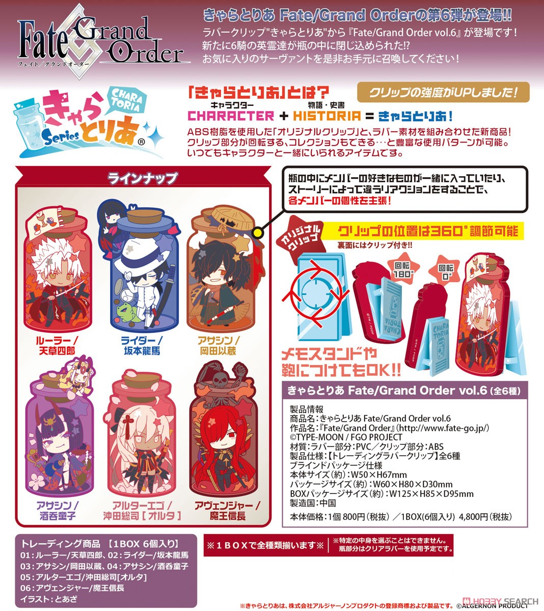 きゃらとりあ Fate/Grand Order Vol.6 (6個セット) (キャラクターグッズ) 商品画像6