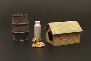 Dog House with Dog (Plastic model)