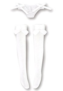 Ribbon See-through Underwear & Socks Set (White) (Fashion Doll)