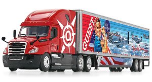 Freightliner 2018 Cascadia High-Roof Sleeper with 53` Wabash Articulated withTrailer Skirts Quest Trucking (Diecast Car)