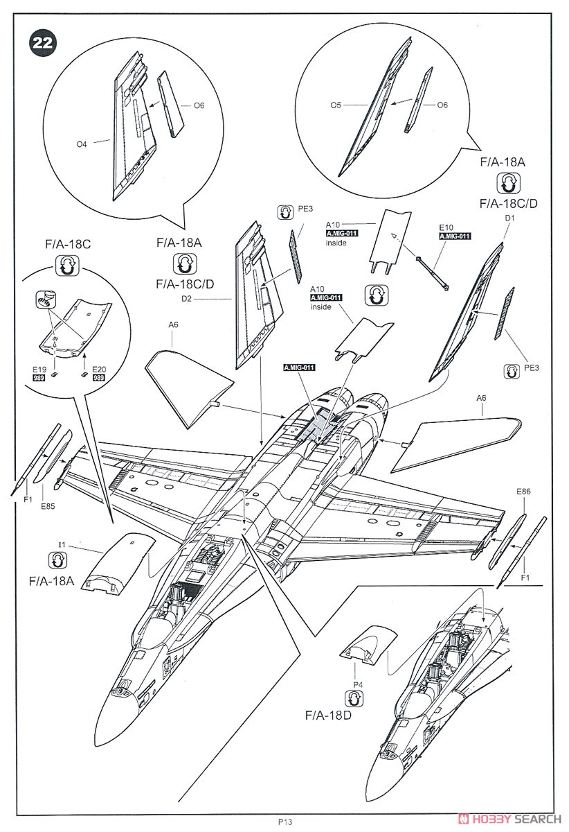 F/A-18A/C/D VFC-12 & VFA-204 Aggressor (Plastic model) Assembly guide10