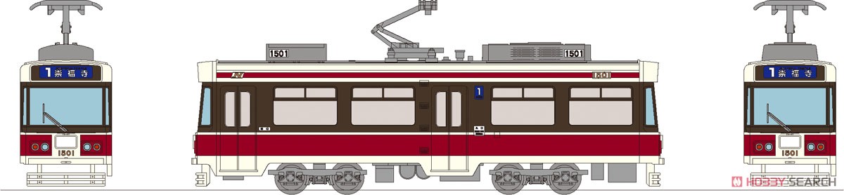 鉄道コレクション 長崎電気軌道 1500形 1501号 (鉄道模型) その他の画像1