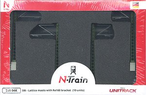 21504K (N) DB - Lattice Masts with Re160 Bracket (10 Units) (Catenary Pole for Single Track (German) (Set of 10)) (Model Train)