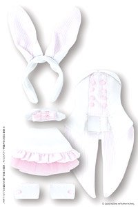 Happy Bunny Dress Set (White x Pink) (Fashion Doll)