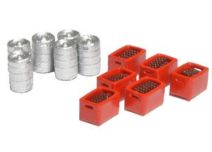 212 43 (N) Beer Barrel & Bottle Case (Red) (Model Train)