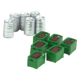 212.45 (N) Beer Barrel & Bottle Case (Green) B (Model Train)