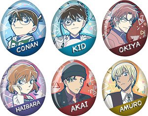 Detective Conan 90`s Series Egg Can Badge (Set of 6) (Anime Toy)