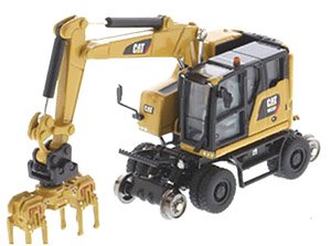 Cat M323F Railroad Wheeled Excavator Cat Yellow (Attachment 3 Types) (Diecast Car)