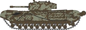 (N) Churchill Tank 142 RAC Tunisia 1943 (Model Train)