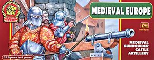 Medieval Europe Medieval Gunpowder Castle Artillery (8 Types, 32 Pieces Each) (Plastic model)