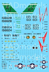 RA-5C Vigilante `USS NIMITZ` Part 1 (Decal)