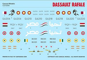Qatar Emiri Air Force/Egyptian Air Force/Indian Air Force Dassault Rafale Decal Set (Decal)