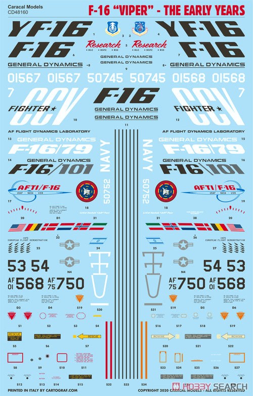 アメリカ軍 F-16 バイパー 初期タイプ デカールセット (デカール) その他の画像3