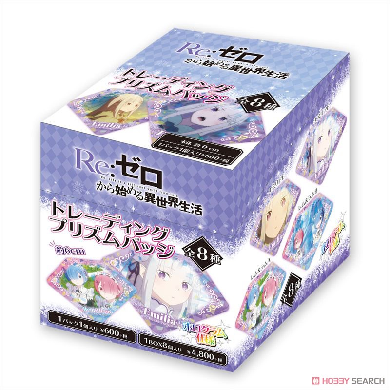 Re:Zero -Starting Life in Another World- Trading Prism Badge (Set of 8) (Anime Toy) Package1