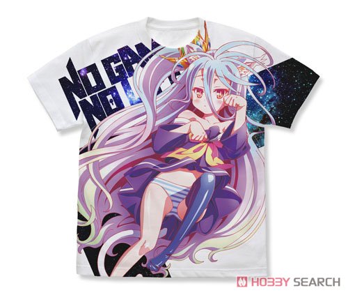 No Game No Life [Shiro] Cat Ear Ver. Full Graphic T-Shirt White M (Anime Toy) Item picture1