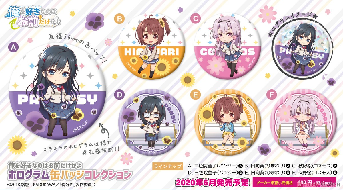 Ore o Suki nano wa Omae dake kayo Hologram Can Badge Collection (Set of 6) (Anime Toy) Item picture8